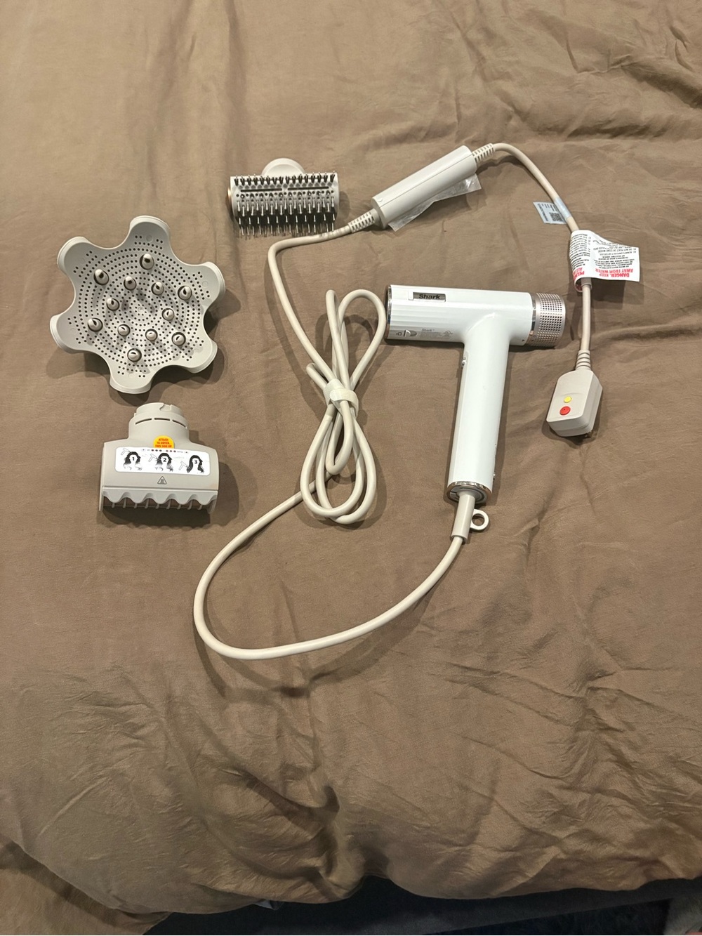 White Shark hairdryer with attachments